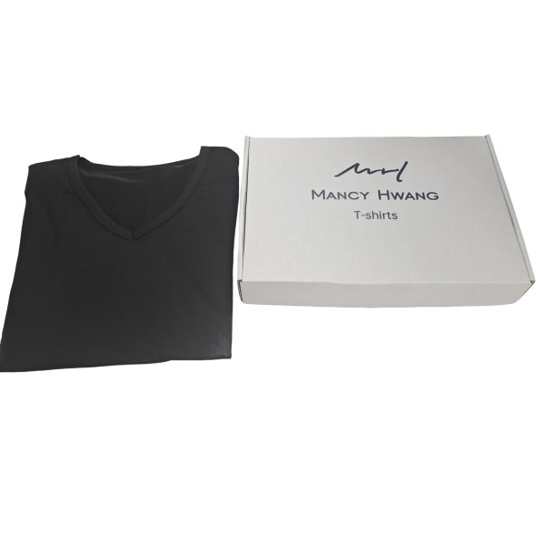 MH MANCY HWANG T-shirts, Women's Slim-Fit Short-Sleeve V-Neck T-Shirt, Black - 图片 6