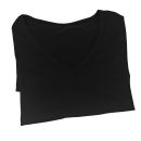 MH MANCY HWANG T-shirts, Women's Slim-Fit Short-Sleeve V-Neck T-Shirt, Black